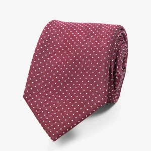 Corbata - burdeos/blancos punteado
