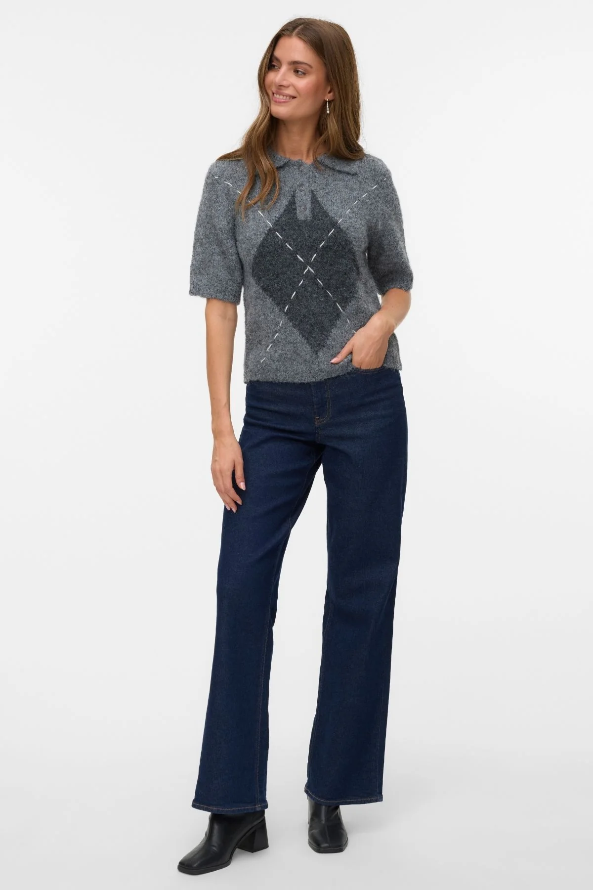 Bliss 2/4 Poloneck Armoneck - Melange de gris medio