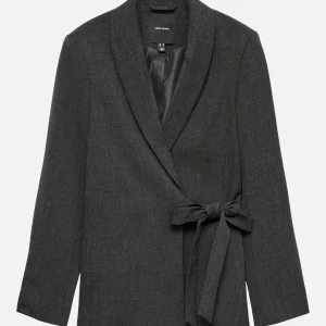 Bestie Loose Strap Blazer - Melange gris oscuro