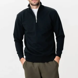 Sudadera media zip - negro