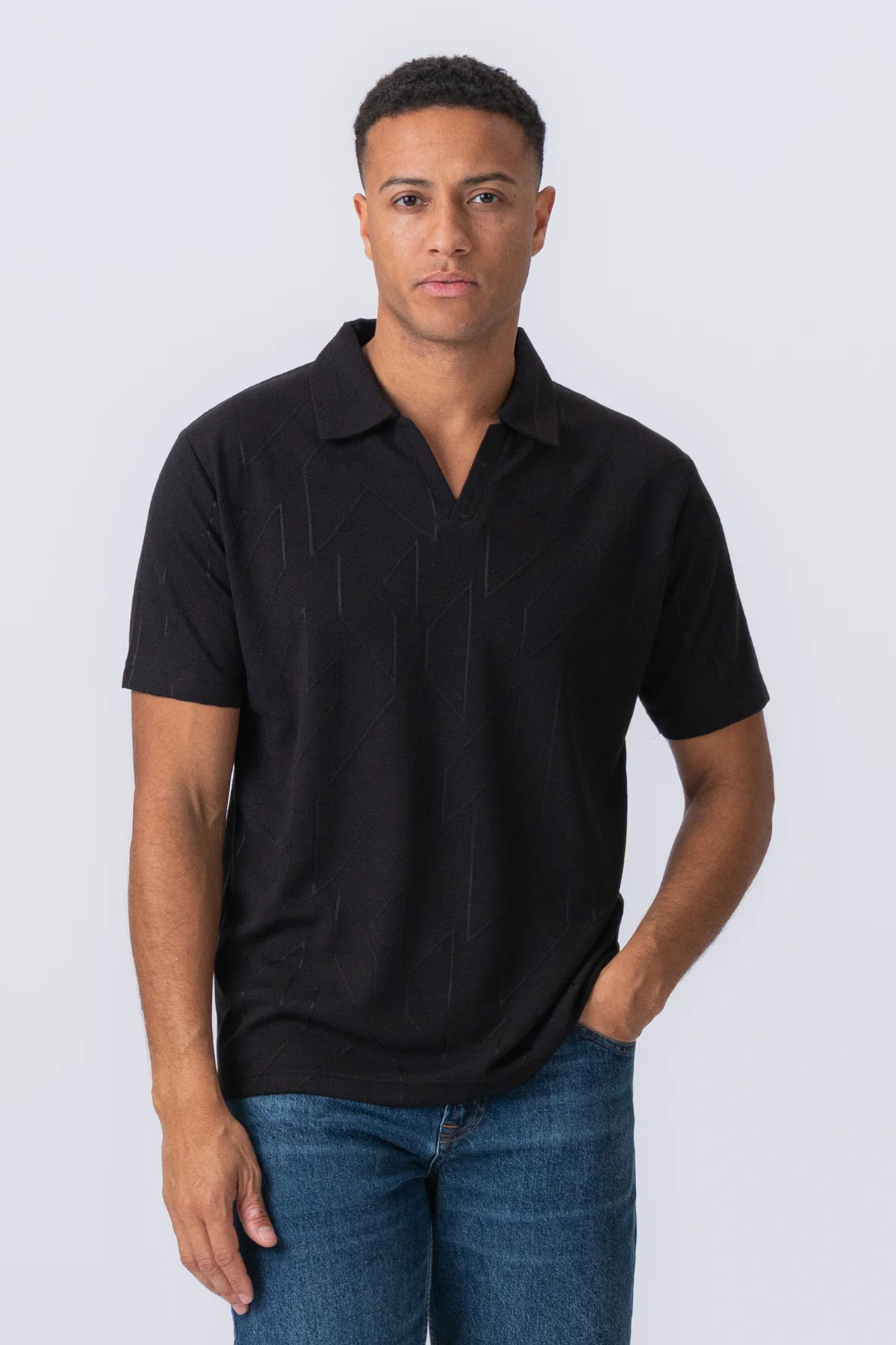 Atlas Textured Polo - Negro