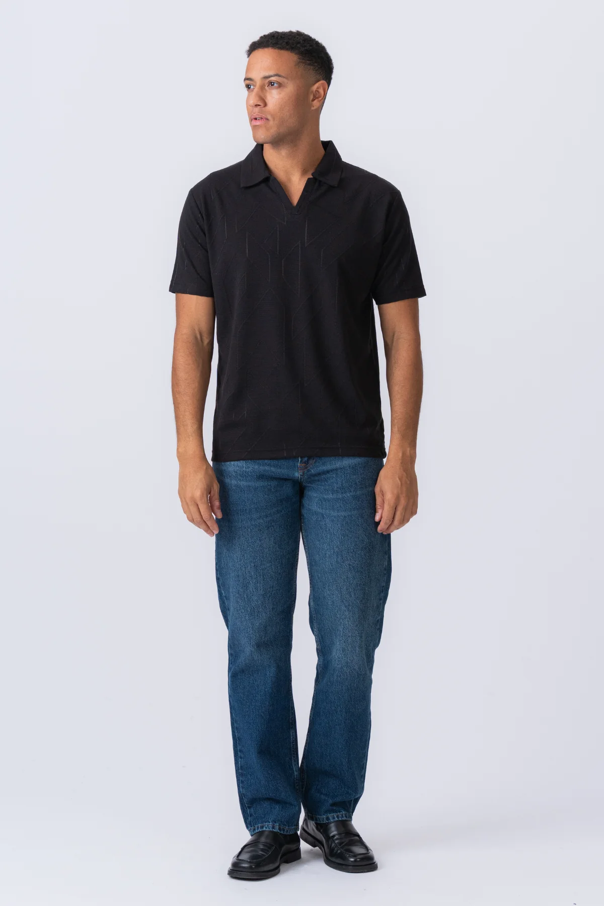 Atlas Textured Polo - Negro - Imagen 5