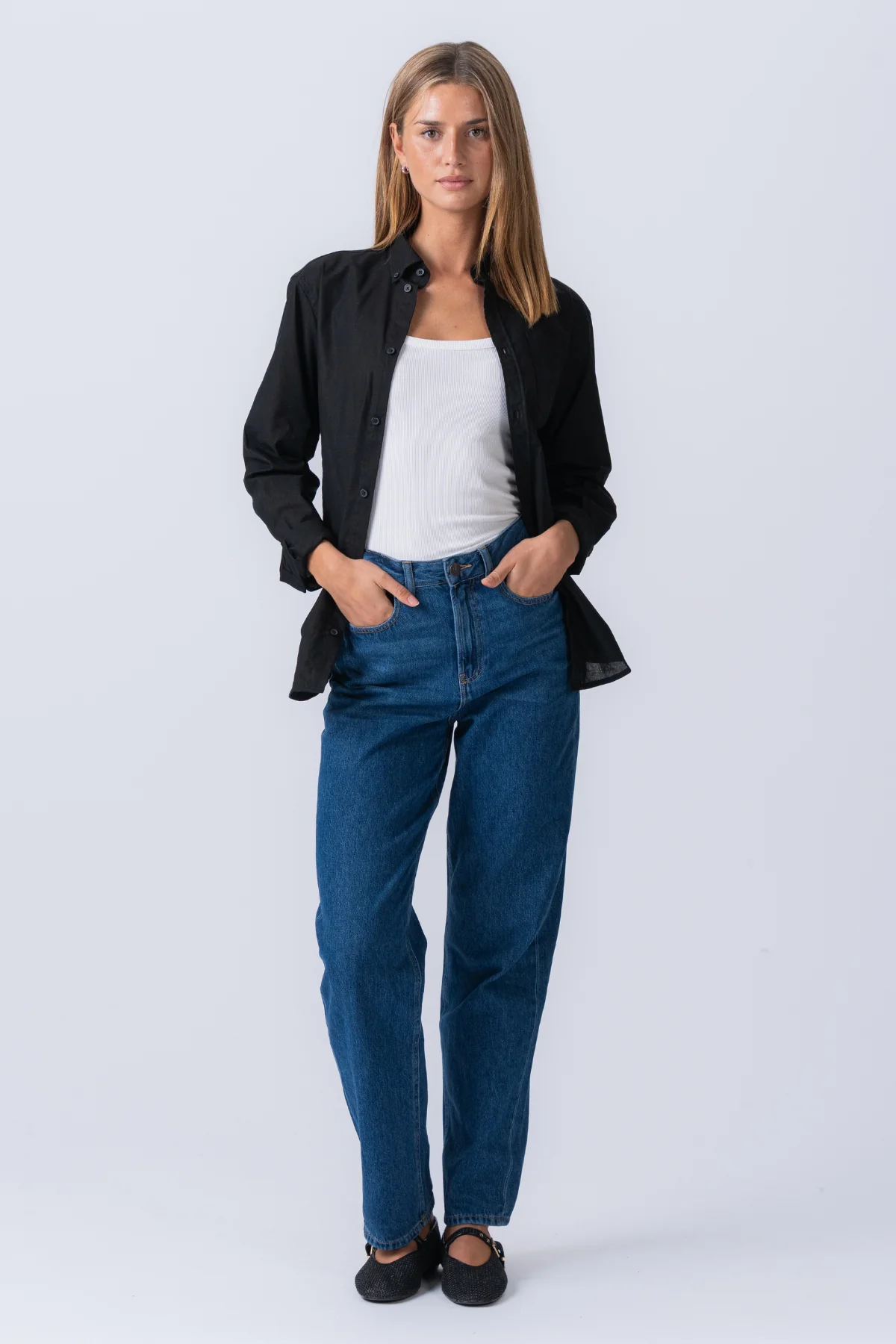 Boyfriend Oxford Shirt - Negro - Imagen 5