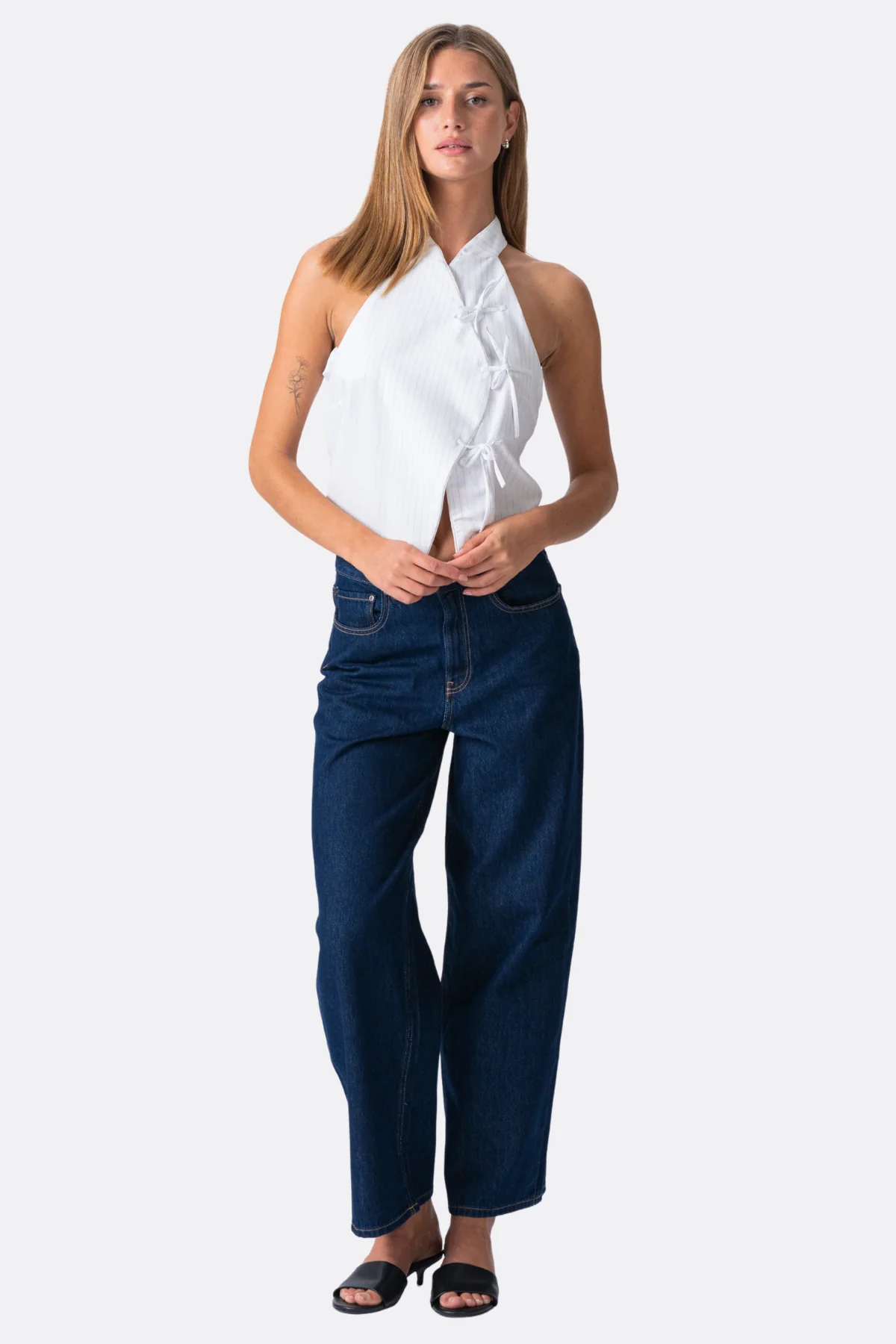 Tapa rayada de Silva - blanco - Imagen 4