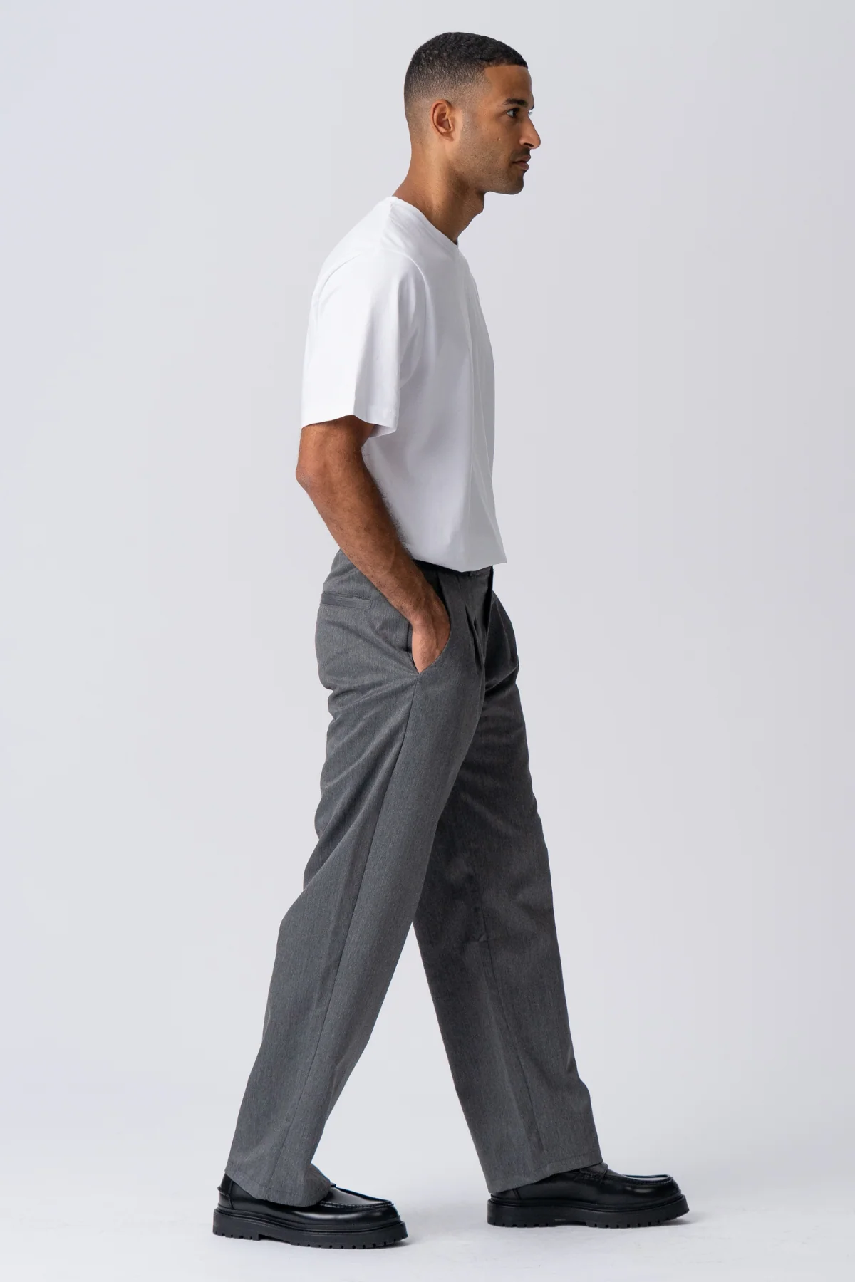 Traje ancho plisado Pants - Gris claro - Imagen 3