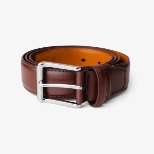 Cinturón de piel clásico - Marrón
