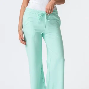 Pantalones de chándal de ancho - verde polvoriento