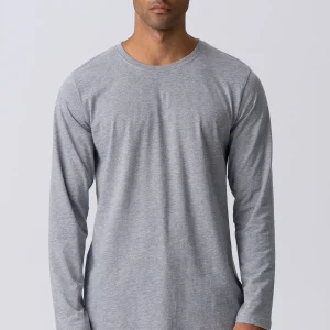 Camiseta básica de manga larga-gris