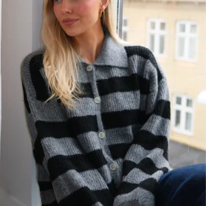 Josie Polo Knit - Gris/Negro