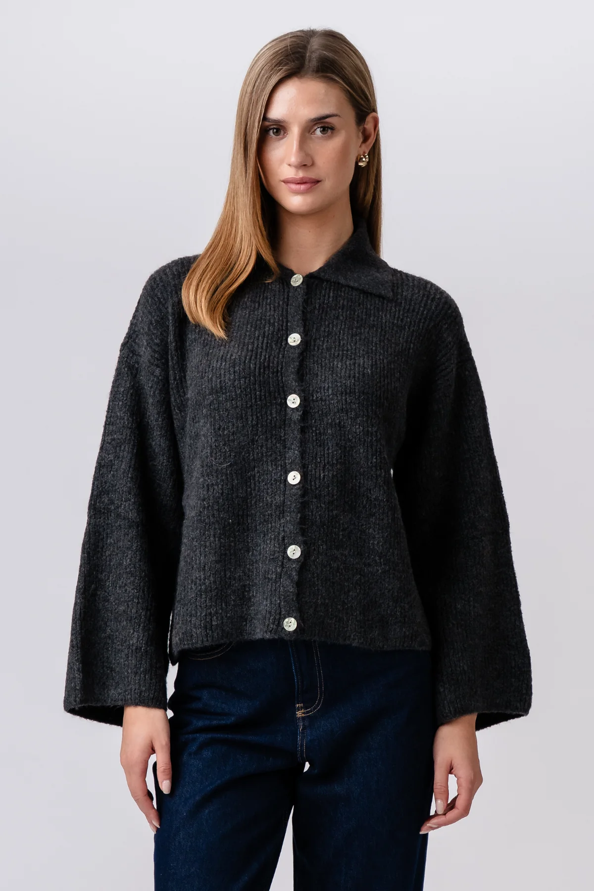 Josie Polo Knit - Grafito