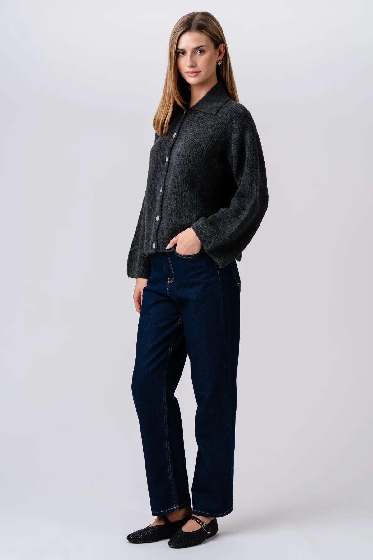 Josie Polo Knit - Grafito - Imagen 5