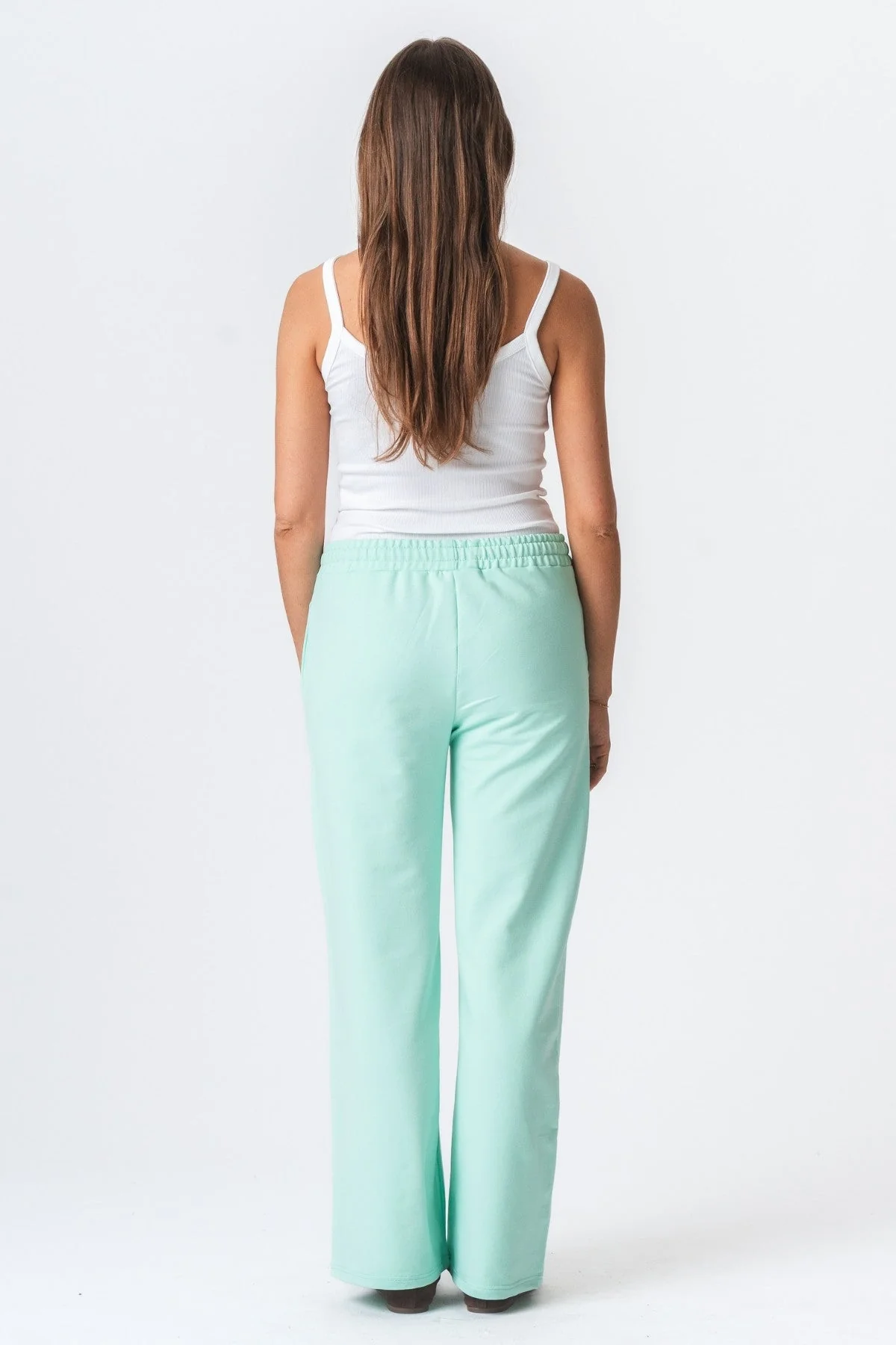 Pantalones de chándal de ancho - verde polvoriento - Imagen 5