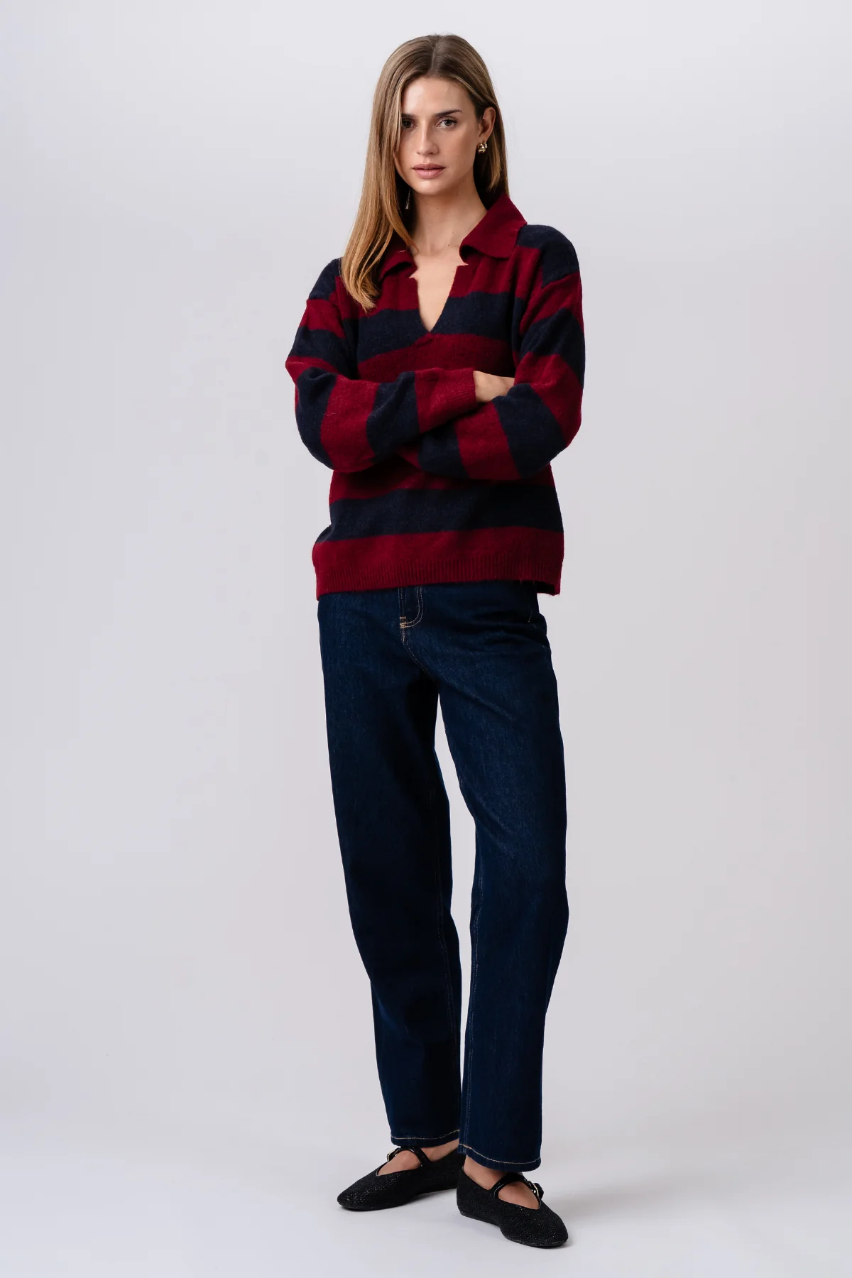 Nora Knit - Borgoña/Azul profundo - Imagen 5