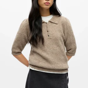 Anine Knit Polo - Morel Melange