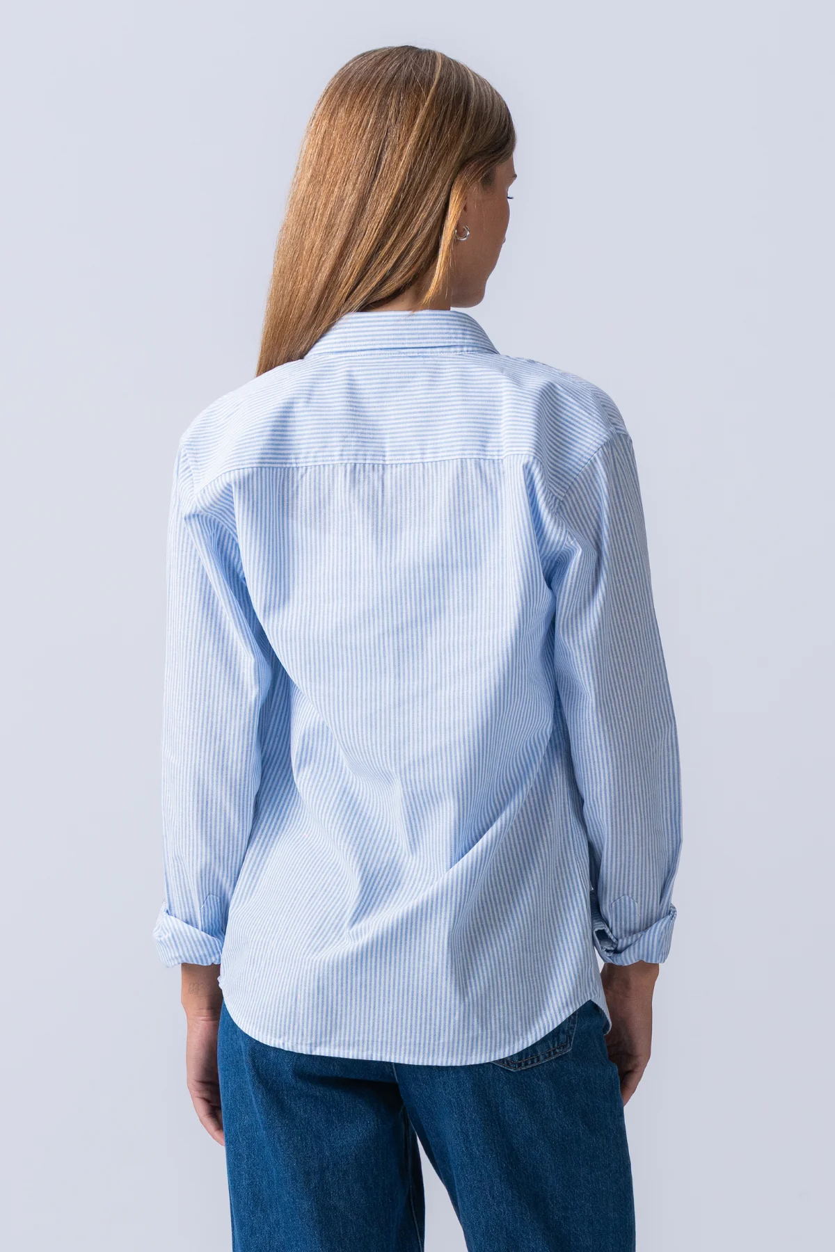 Boyfriend Oxford Shirt - Azul claro/blanco - Imagen 6