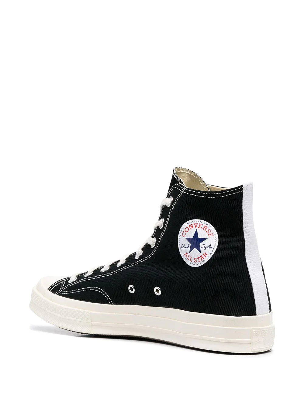 N373O Converse tenis altos de Comme Des Garçons Play x ConverseNegro corazones - Imagen 3
