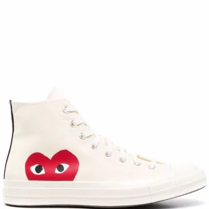 N373O tenis altos de Comme Des Garçons Play x Converse Marfil