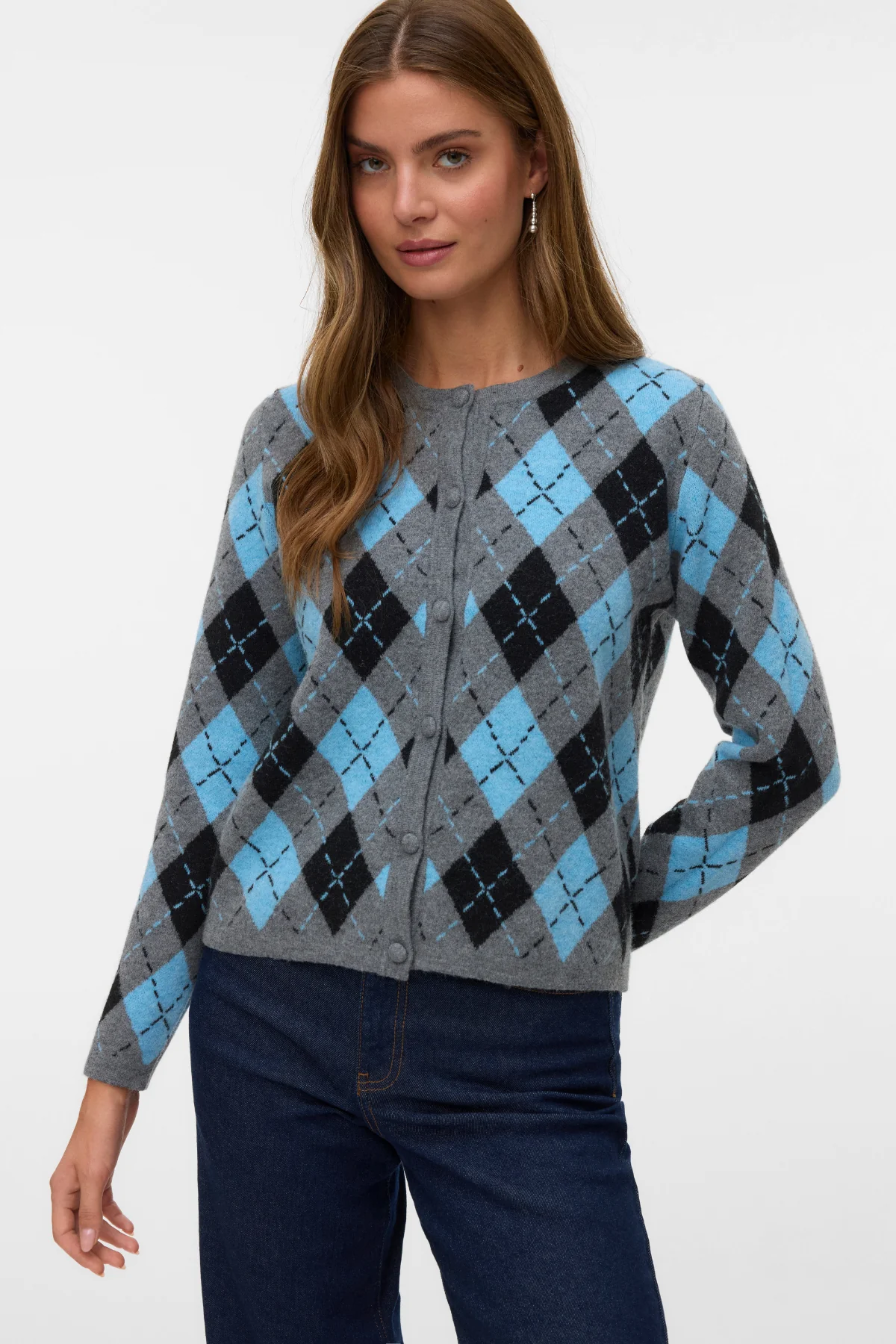 Cárdigan de cuello O Giorgia - Melange de gris medio