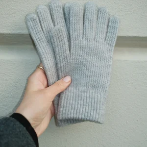 Guantes de punto - gris claro