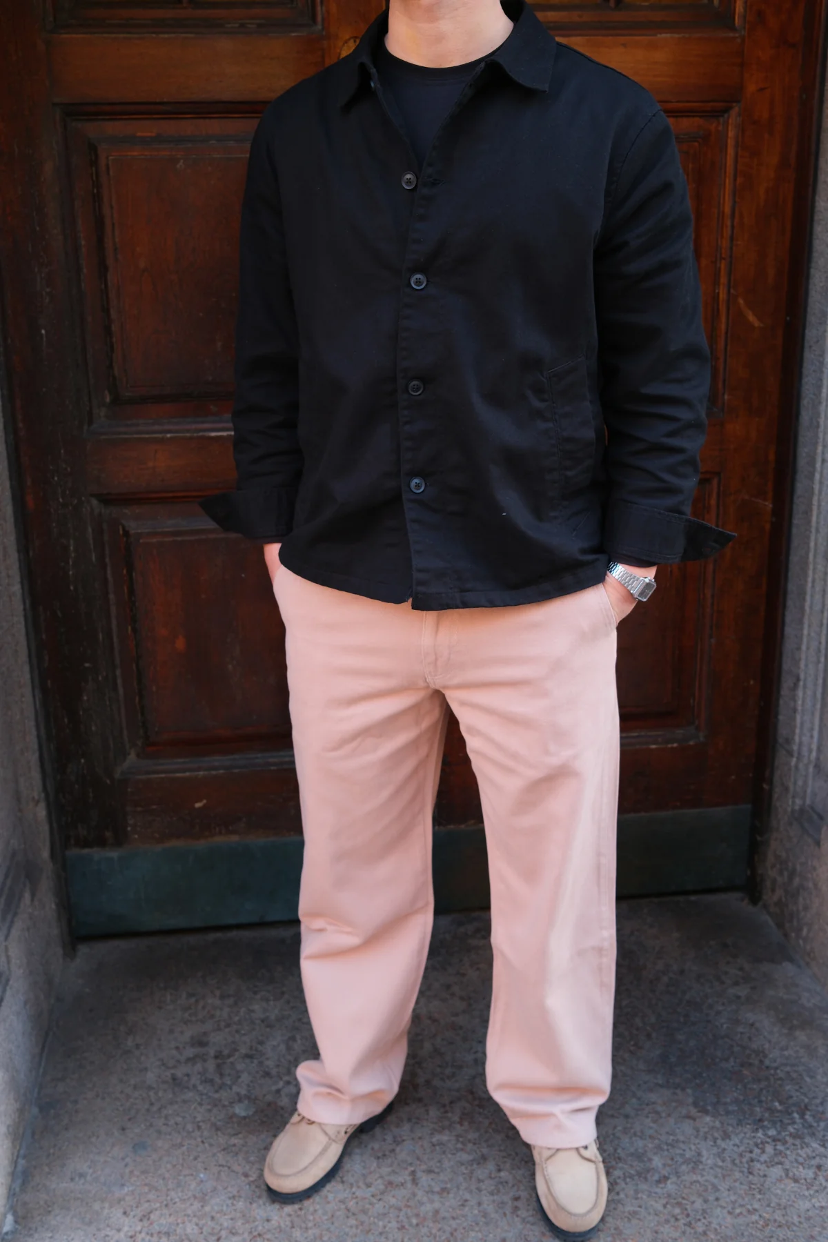 Chino recto de algodón - Beige - Imagen 3