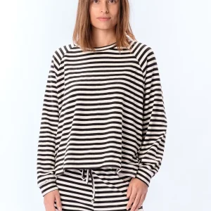 Manga larga a rayas Regular Fit - Negro