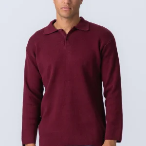 Polo de manga larga de punto - Borgoña