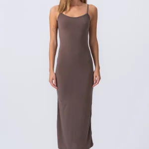 Vestido amaya maxi - marrón