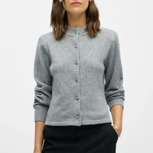 Cárdigan de punto Zari - Melange de gris medio