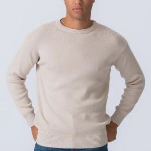 Suéter de punto de la tripulación - beige ligero