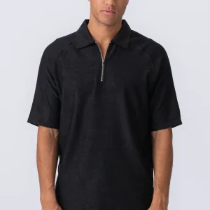 Enzo Manga corta Half Zip - Negro