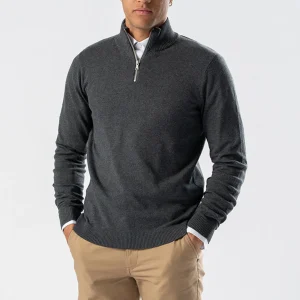 Suéter Media Cremallera - Carbón Melange