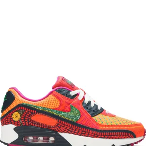N372O Air Max 90 'Dia de los Muertos' Deep Ocean/Sail/University Gold/Cactus Flower Marathon Running Zapatos