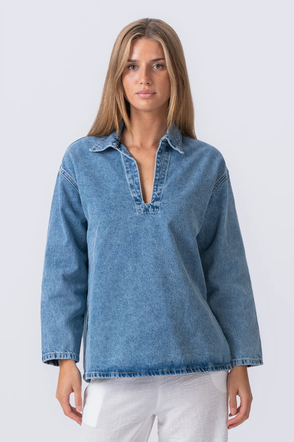 Cassia Denim Shirt - Azul claro