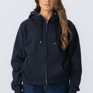Basic Sudadera con capucha zip - marina oscura