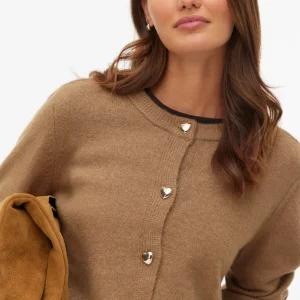 Cárdigan corto con botones Fiona - Silver Mink Melange