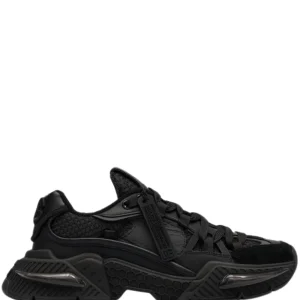 N373O DOLCE&GABBANA AIRMASTER LOGO COMBO SNEAKERS IN BLACK