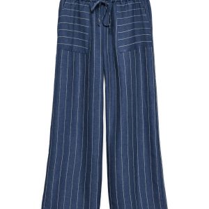 Pantalón ancho Odette - Denim oscuro / Blanco