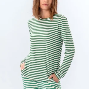 Manga larga a rayas Slim Fit - Verde