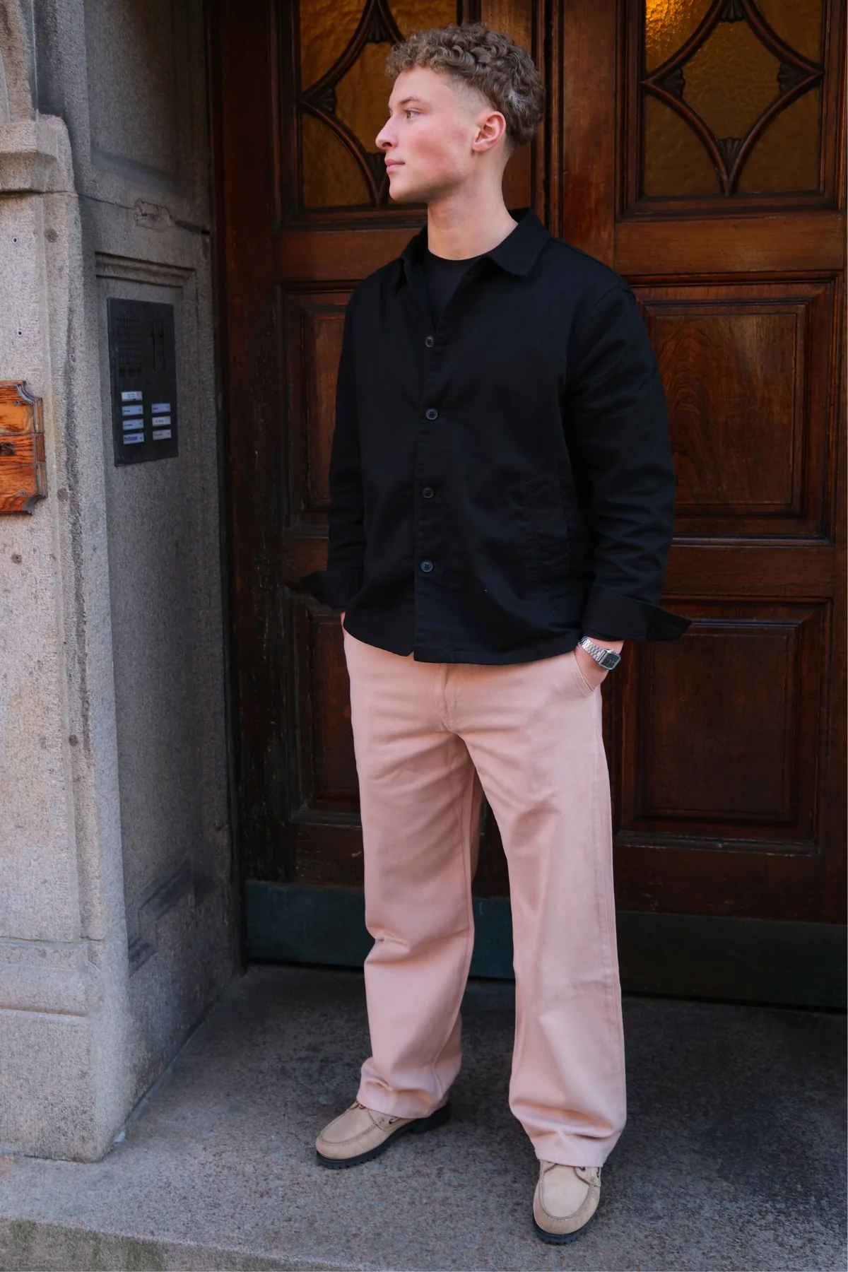 Chino recto de algodón - Beige - Imagen 4