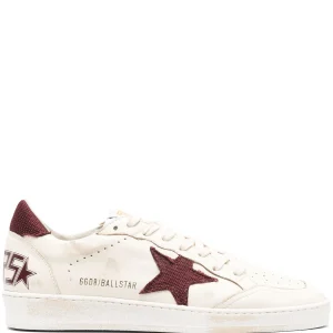 tenis Ball Star Golden Goose Beige Burgundy Vino