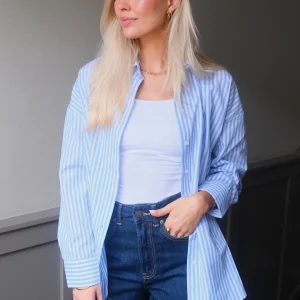 Camisa rayada de Layla - Azul claro