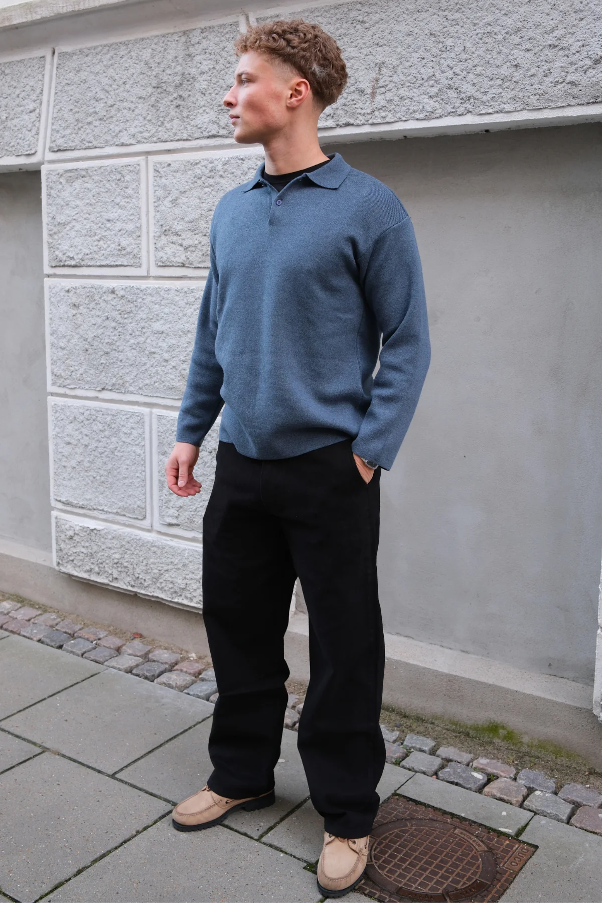 Chinos rectos de algodón - Negro - Imagen 4