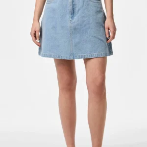 Falda de forma A Abbi - mezclilla azul claro