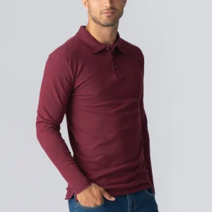 Polo de manga larga muscular - Borgoña