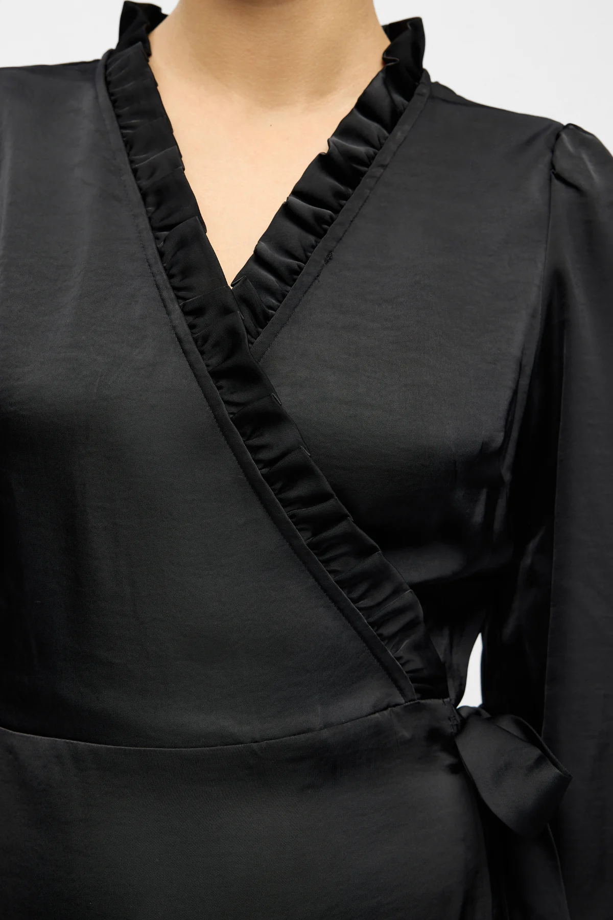 Vestido de chile envoltura - negro - Imagen 3