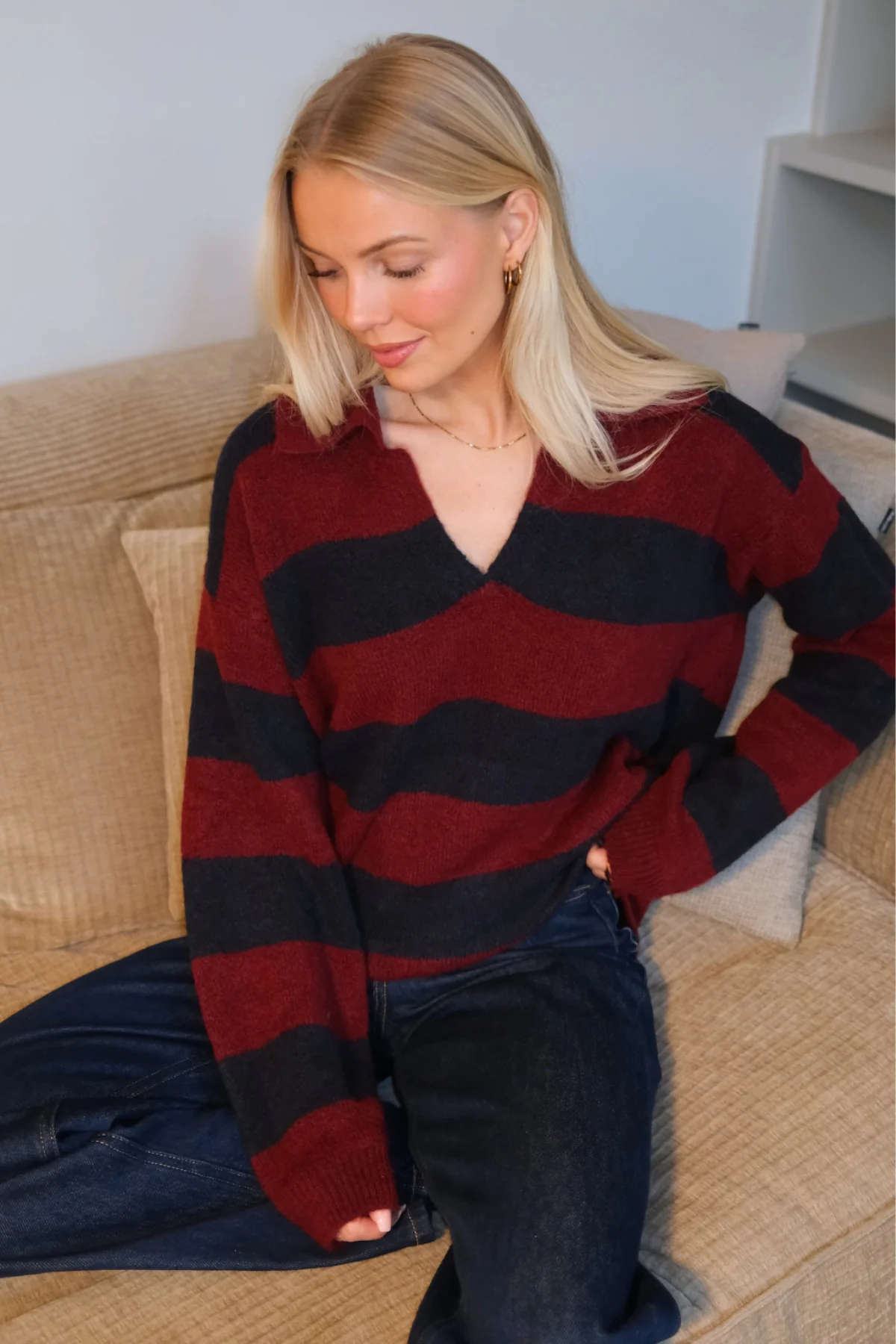 Nora Knit - Borgoña/Azul profundo - Imagen 3