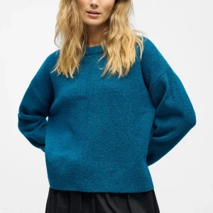 Juno O -cuello Knit - Legion Blue Melange