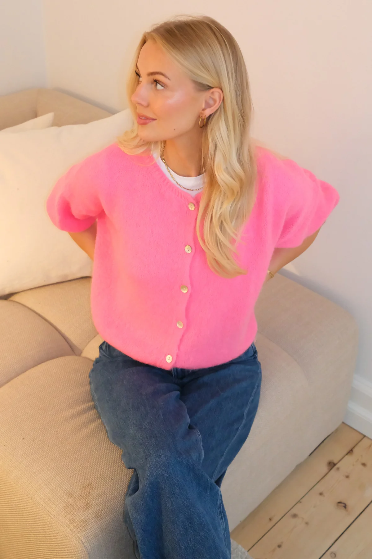 Punto Mary de manga corta - Rosa bebé - Imagen 3