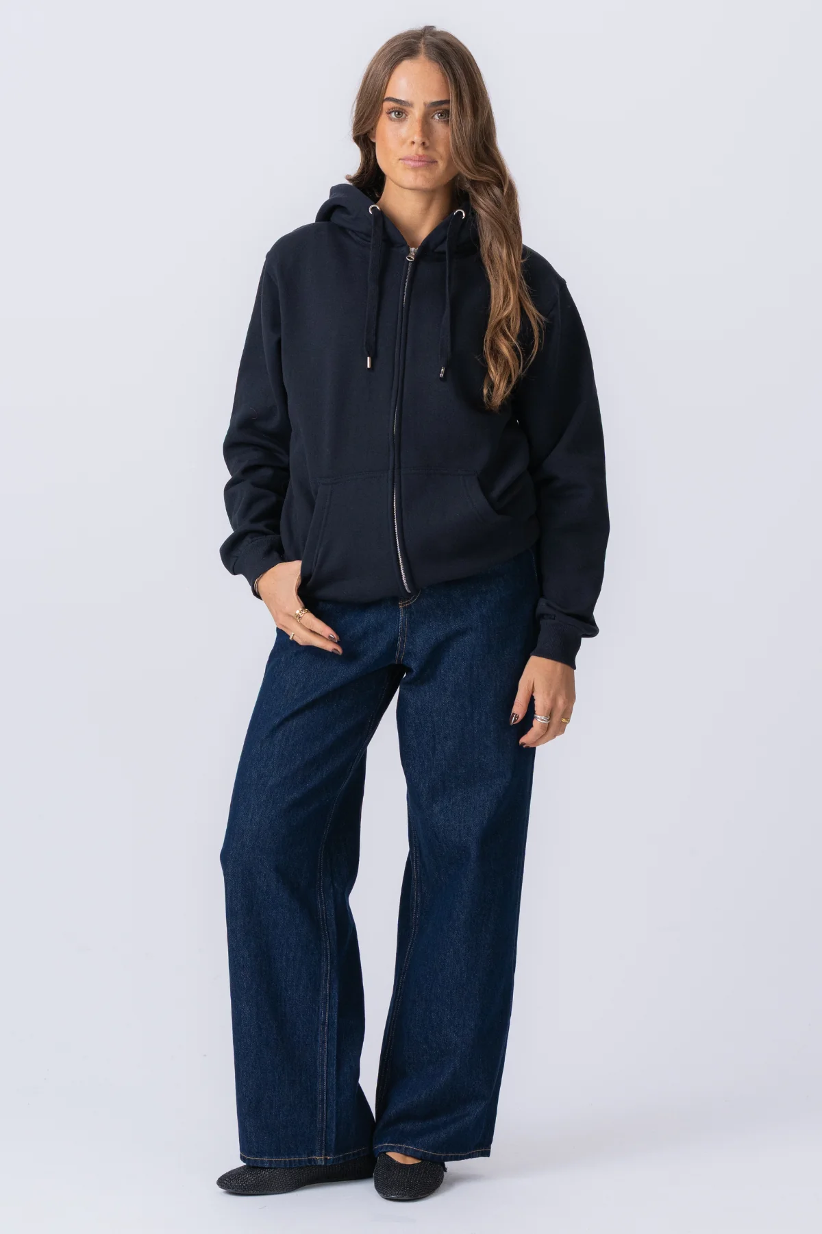 Basic Sudadera con capucha zip - marina oscura - Imagen 6