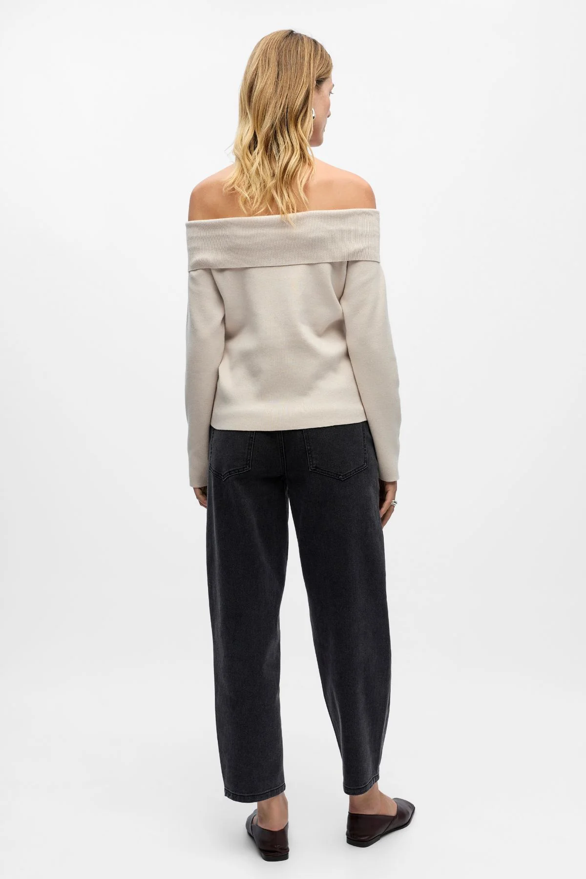 Reynard Off Shoulder Knit - Silver Grey - Imagen 4